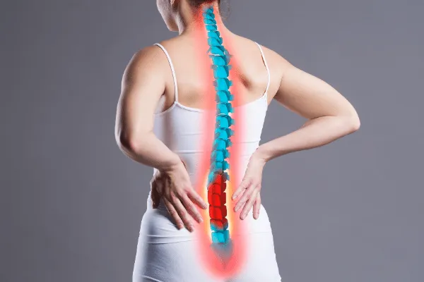 lumbar spine pain symptom of uterine prolapse